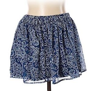 Abercrombie Chiffon Blue Paisley Mini Skirt